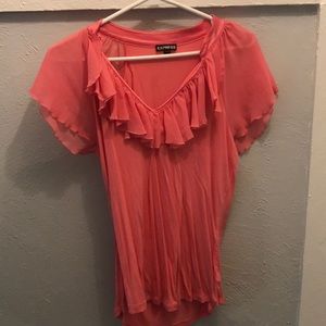 Pink ruffled top